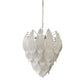 Murano Frosted Carved Glass Leaves Chandelier 21"