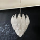 Murano Frosted Carved Glass Leaves Chandelier 21"