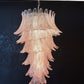 Murano Pink Felch Spiral Chandelier 27.5"