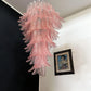 Murano Pink Felch Spiral Chandelier 27.5"