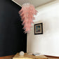 Murano Pink Felch Spiral Chandelier 27.5"