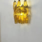 Murano Poliedri Amber Glass Wall Sconces 9.8"