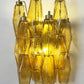 Murano Poliedri Amber Glass Wall Sconces 9.8"