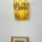 Murano Poliedri Amber Glass Wall Sconces 9.8"