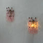 Murano Poliedri Pink Glass Wall Sconces
