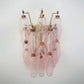 Murano Poliedri Pink Glass Wall Sconces