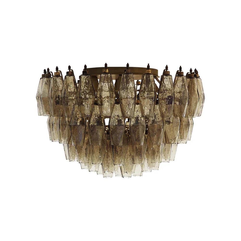 Murano Poliedri Smoked Ceiling Light 23.6"