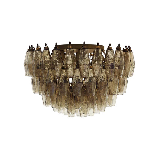 Murano Poliedri Smoked Ceiling Light 23.6"