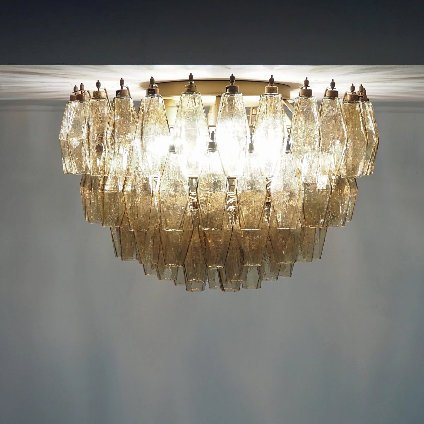 Murano Poliedri Smoked Ceiling Light 23.6"