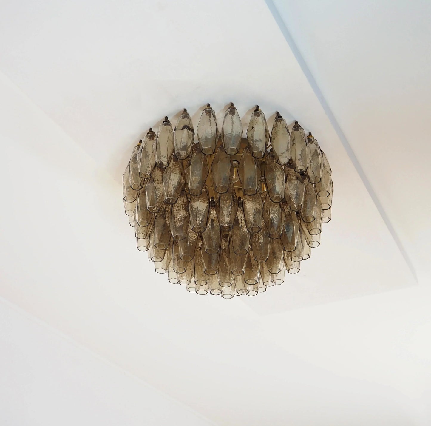 Murano Poliedri Smoked Ceiling Light 23.6"