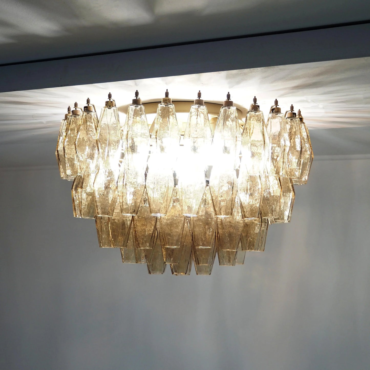 Murano Poliedri Smoked Ceiling Light 23.6"