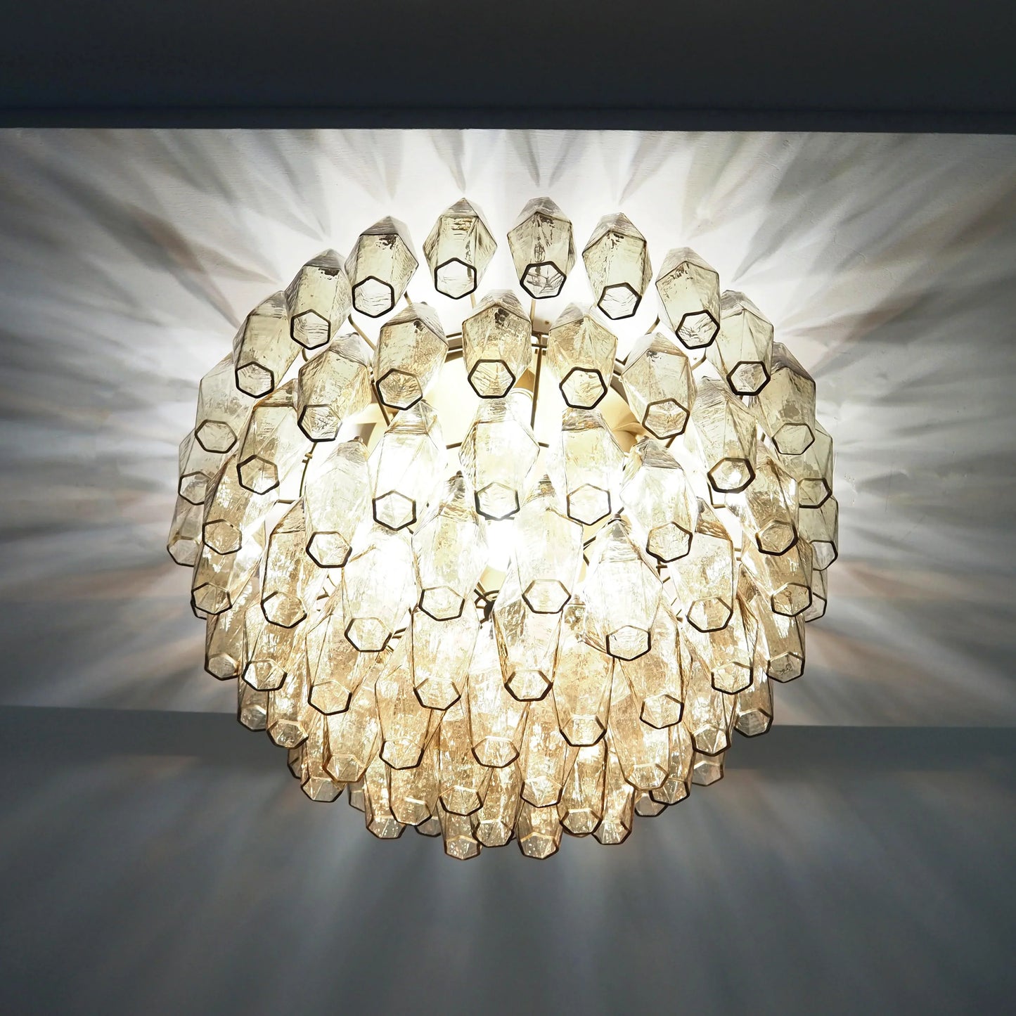 Murano Poliedri Smoked Ceiling Light 23.6"