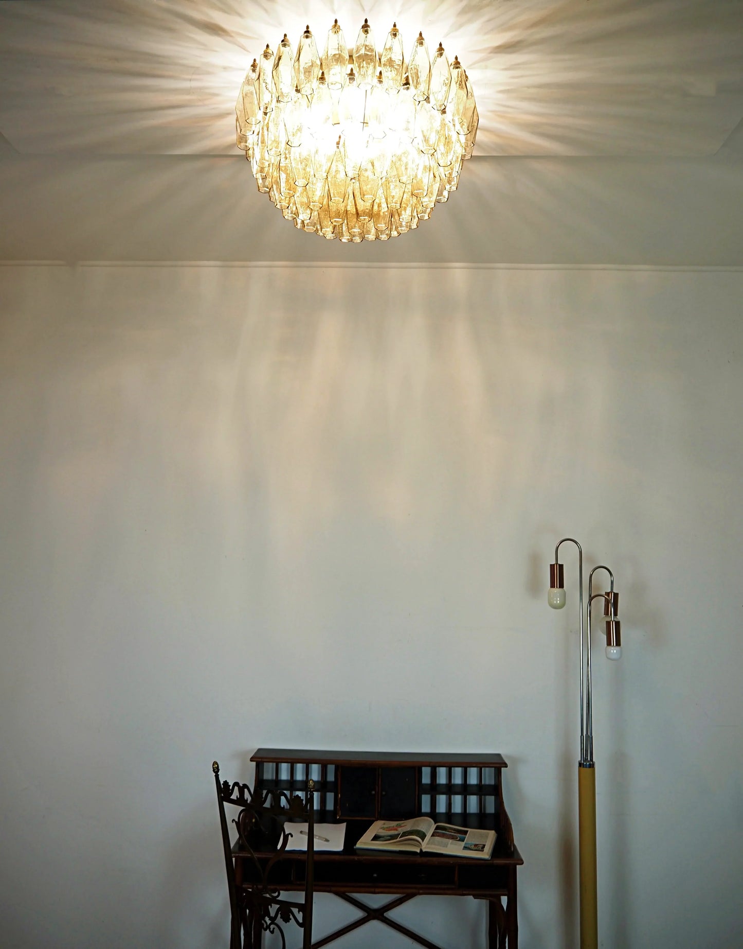 Murano Poliedri Smoked Ceiling Light 23.6"