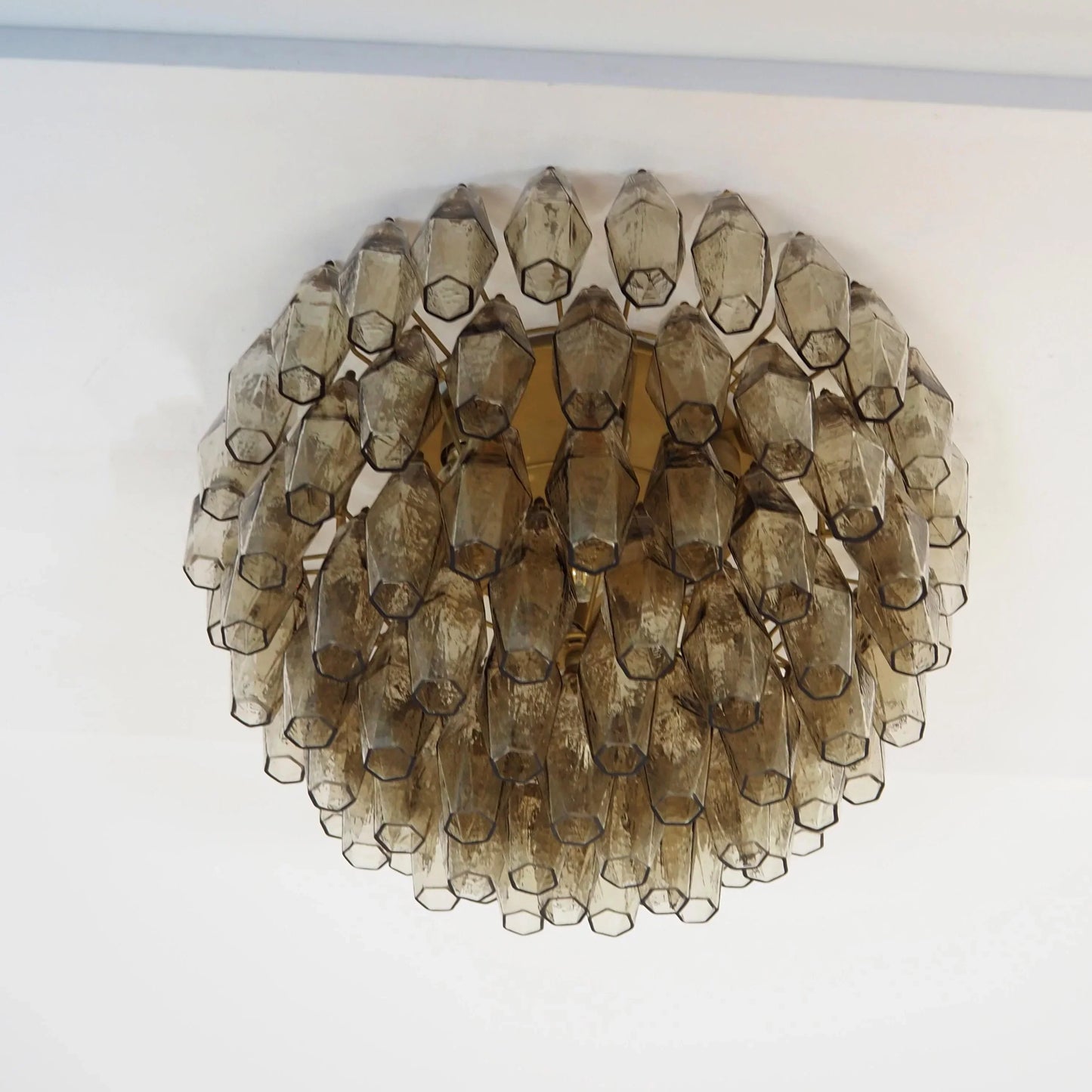 Murano Poliedri Smoked Ceiling Light 23.6"
