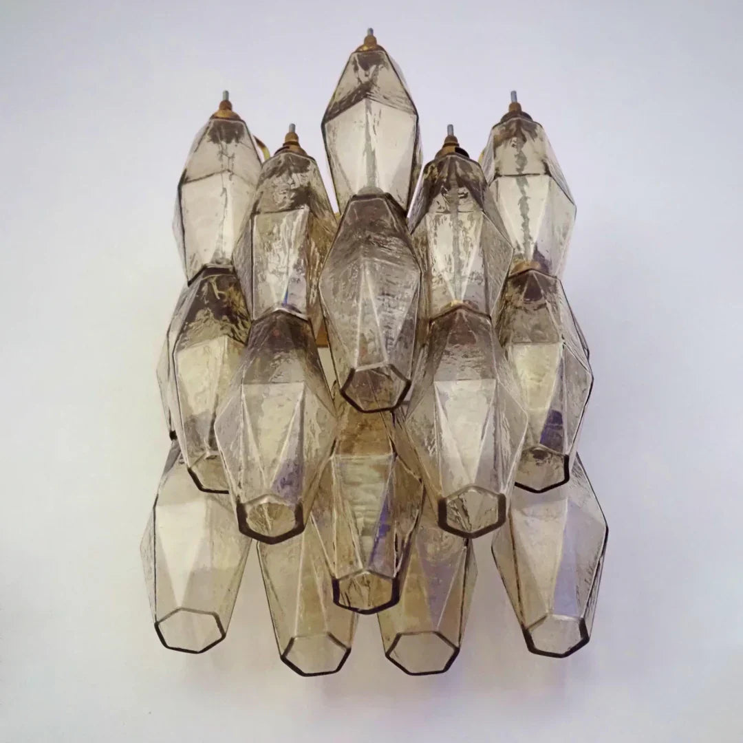 Murano Poliedri Smoked Glass Wall Sconces 9.8"