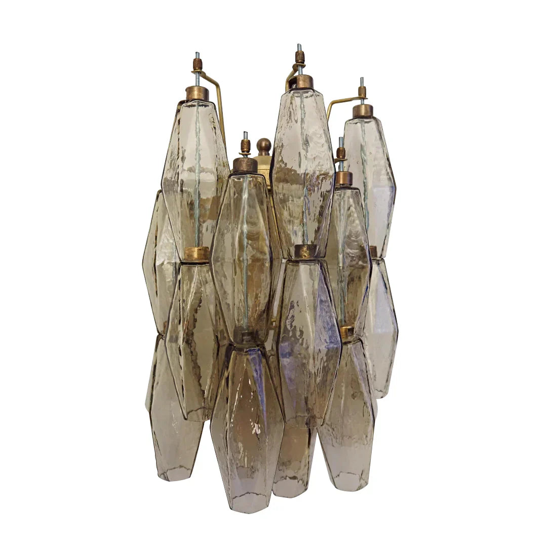 Murano Poliedri Smoked Glass Wall Sconces 9.8"