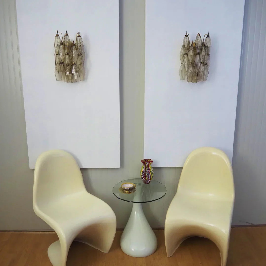 Murano Poliedri Smoked Glass Wall Sconces 9.8"