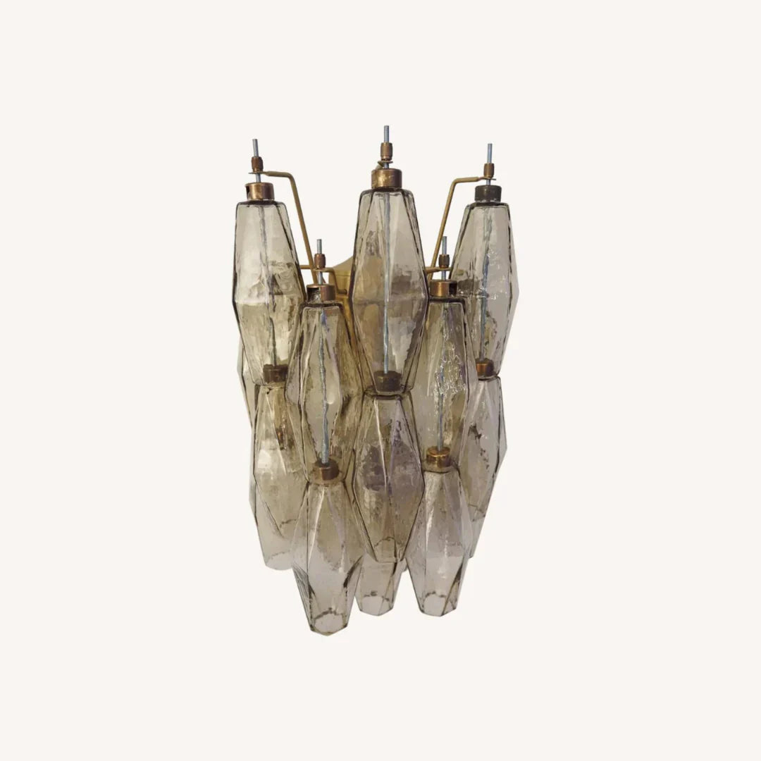Murano Poliedri Smoked Glass Wall Sconces 9.8"