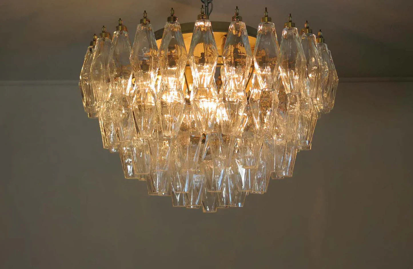 Murano Poliedri Transparent Ceiling Light 23.6"