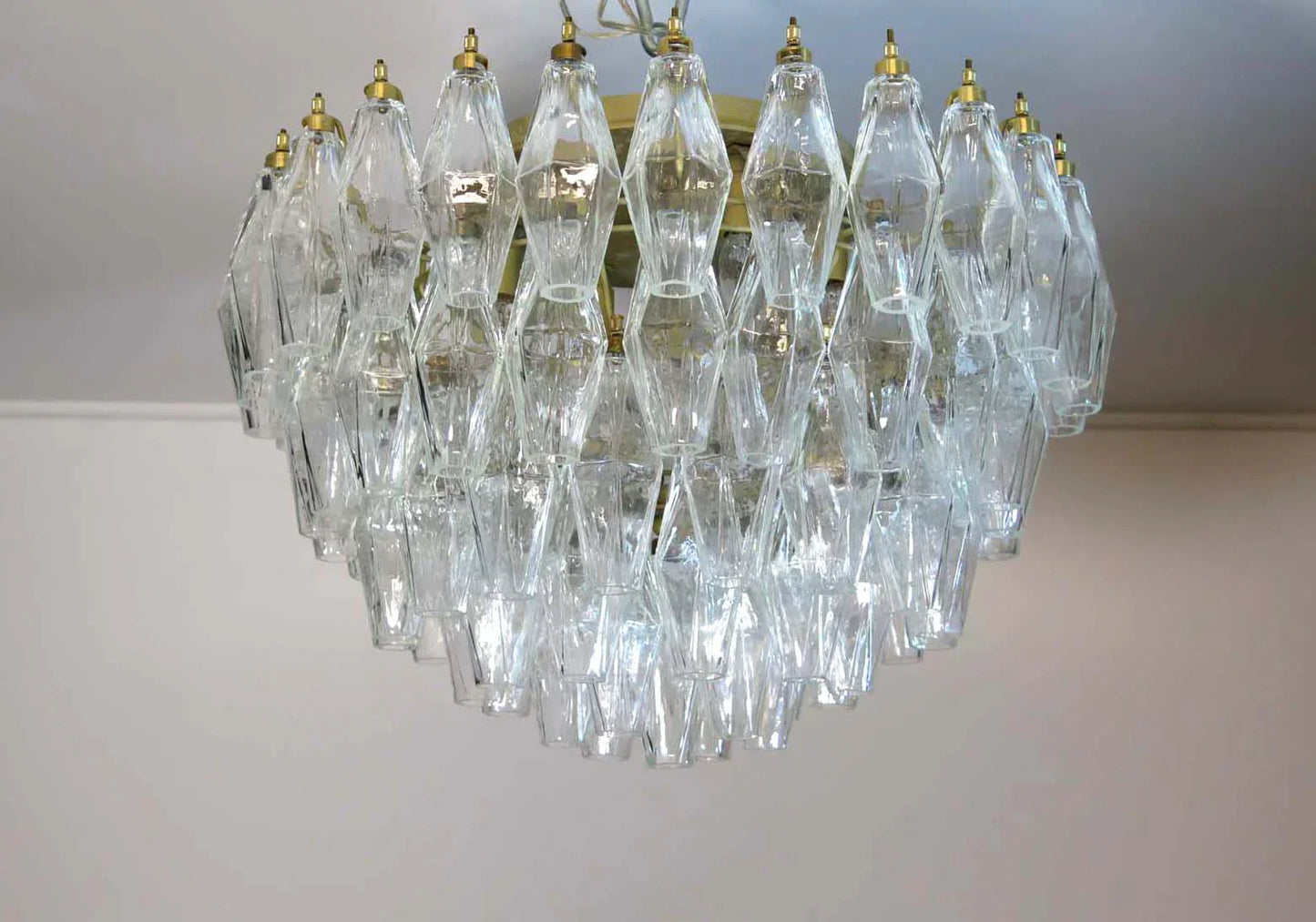 Murano Poliedri Transparent Ceiling Light 23.6"