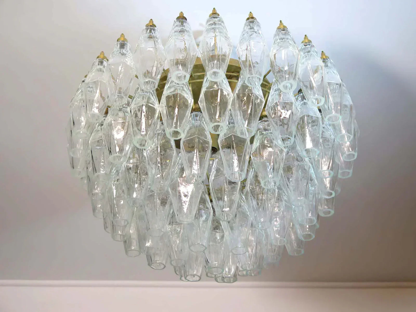 Murano Poliedri Transparent Ceiling Light 23.6"