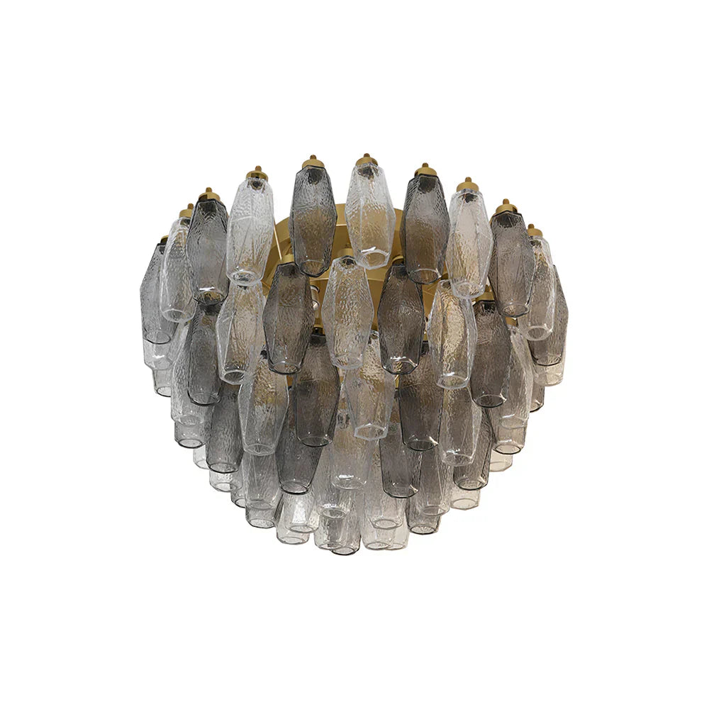 Murano Poliedri Transparent Smoked Ceiling Light 23.6"