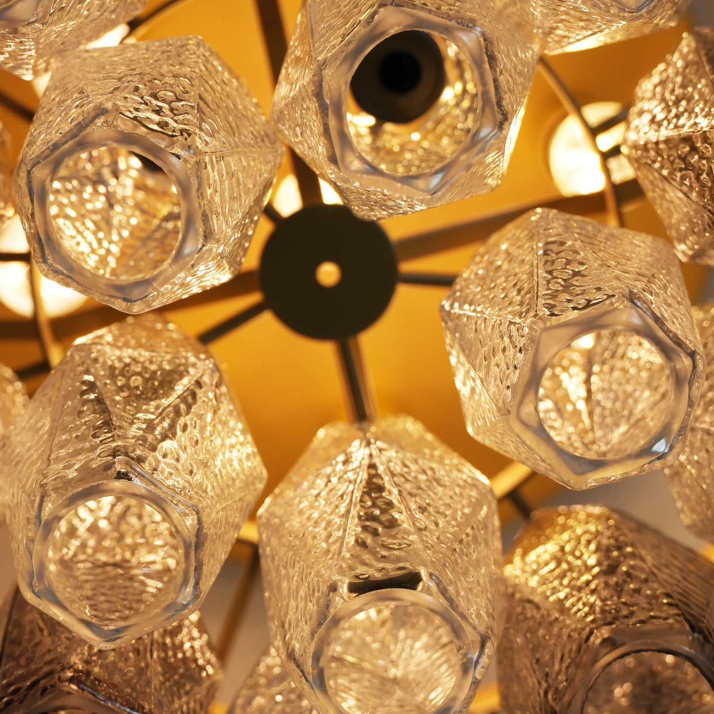 Murano Poliedri Transparent Smoked Ceiling Light 23.6"