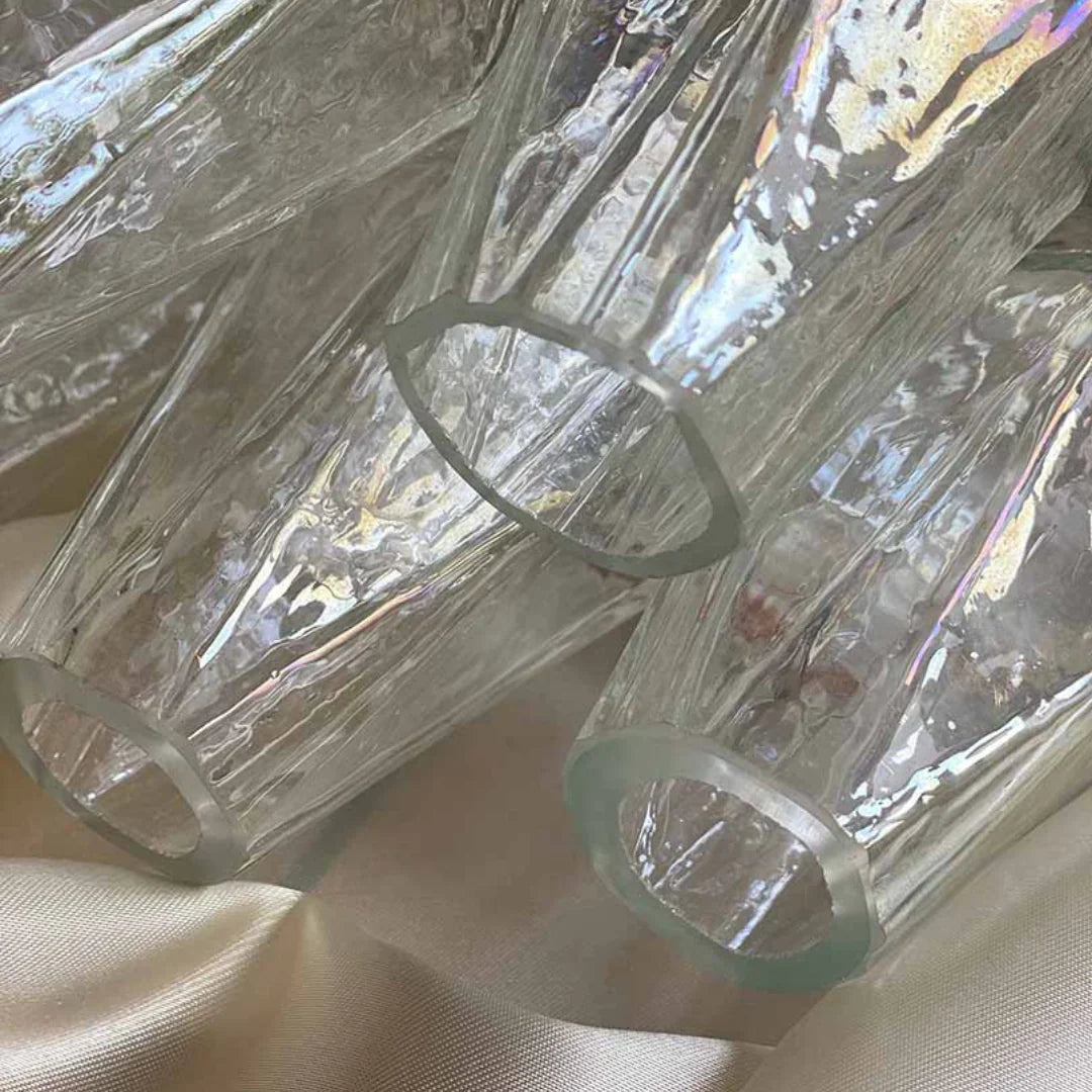 Murano Poliedri Transparent Glass Wall Sconces 9.8"