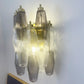 Murano Smoked Transparent Glass Wall Sconces 9.8"