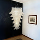 Murano Transparent Felch Spiral Chandelier 27.5"