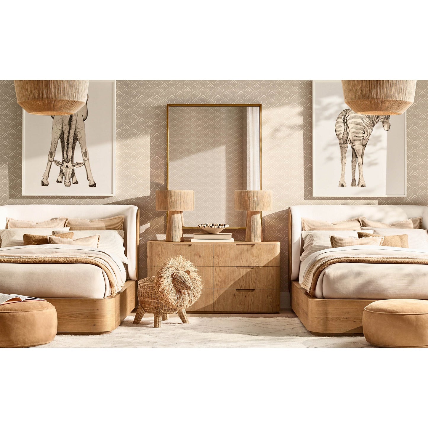 Madero Fabric Wood-Wrapped Shelter Bed