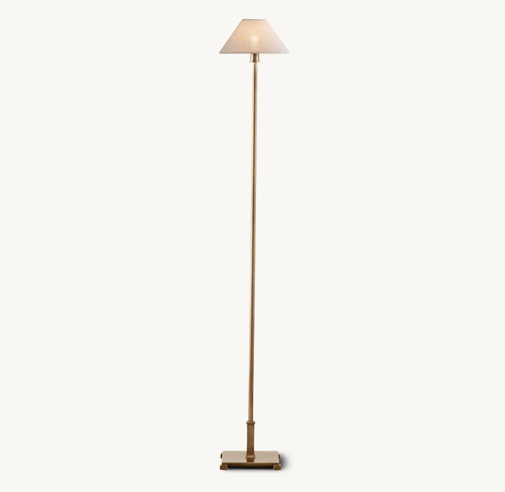 PETITE CANDLESTICK LINEN SHADE FLOOR LAMP