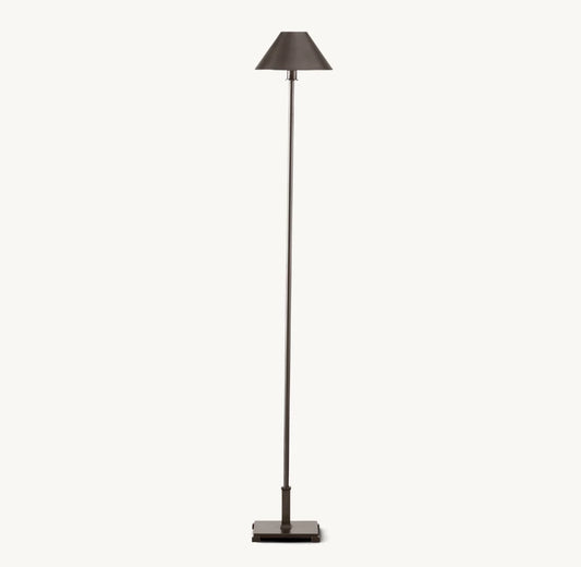 PETITE CANDLESTICK METAL SHADE FLOOR LAMP