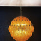Spherical Murano Poliedri Amber Glass Chandelier 23.6"