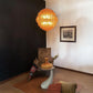 Spherical Murano Poliedri Amber Glass Chandelier 23.6"