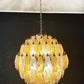 Spherical Murano Poliedri Amber Transparent Glass Chandelier 23.6"