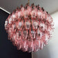 Spherical Murano Poliedri Pink Glass Chandelier 23.6"