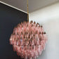 Spherical Murano Poliedri Pink Glass Chandelier 23.6"
