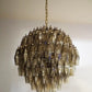 Spherical Murano Poliedri Smoked Glass Chandelier 23.6"