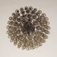 Spherical Murano Poliedri Smoked Glass Chandelier 23.6"