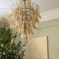 Stunning Murano Amber Glass Petals Chandelier 31.5"