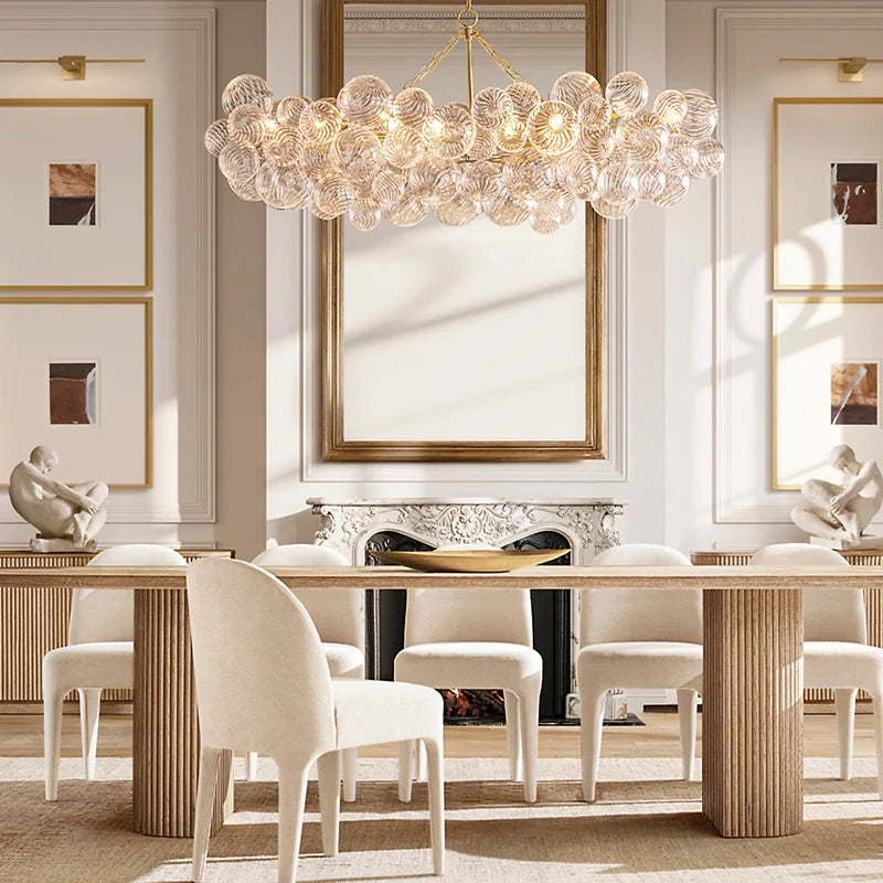 Talia Glass Ball Ring Chandelier 63"