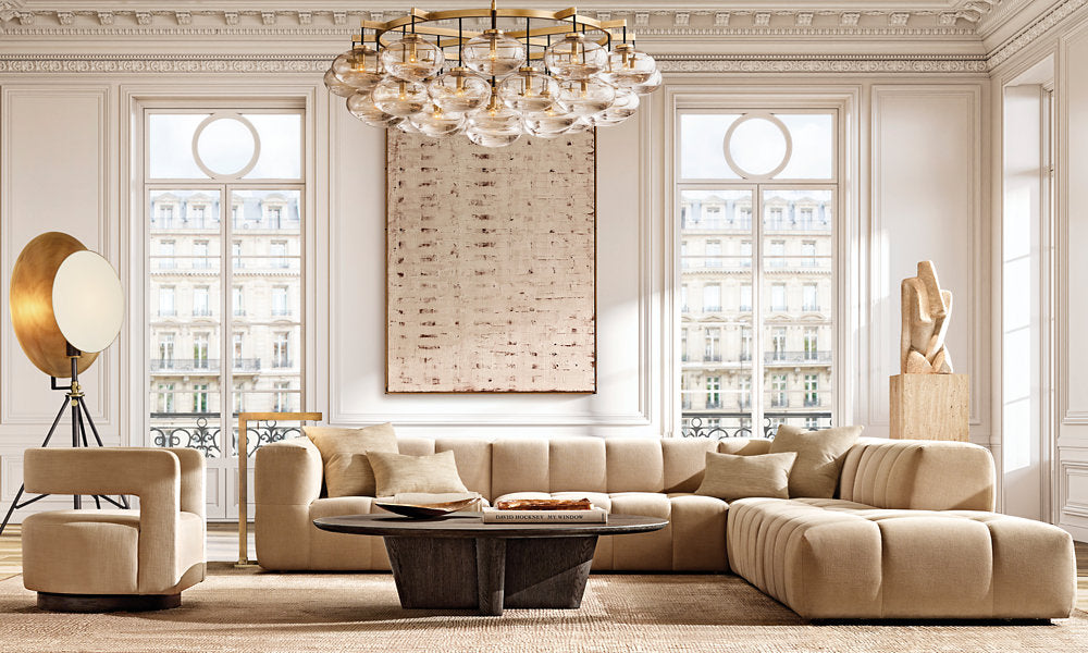 CABRETTE CLEAR GLASS ROUND CHANDELIER 60"