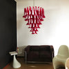 Vintage Murano Red Glass Petals Chandelier 31.5"