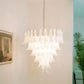 Vintage Murano Transparent Glass Petals Chandelier 31.5"