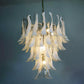 Vintage Transparent Murano Glass Petals Chandelier 26.6"