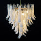 Vintage Transparent Murano Glass Petals Chandelier 26.6"