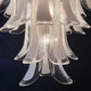 Vintage Transparent Murano Glass Petals Chandelier 26.6"