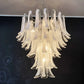 Vintage Transparent Murano Glass Petals Chandelier 26.6"