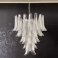 Vintage Transparent Murano Glass Petals Chandelier 26.6"